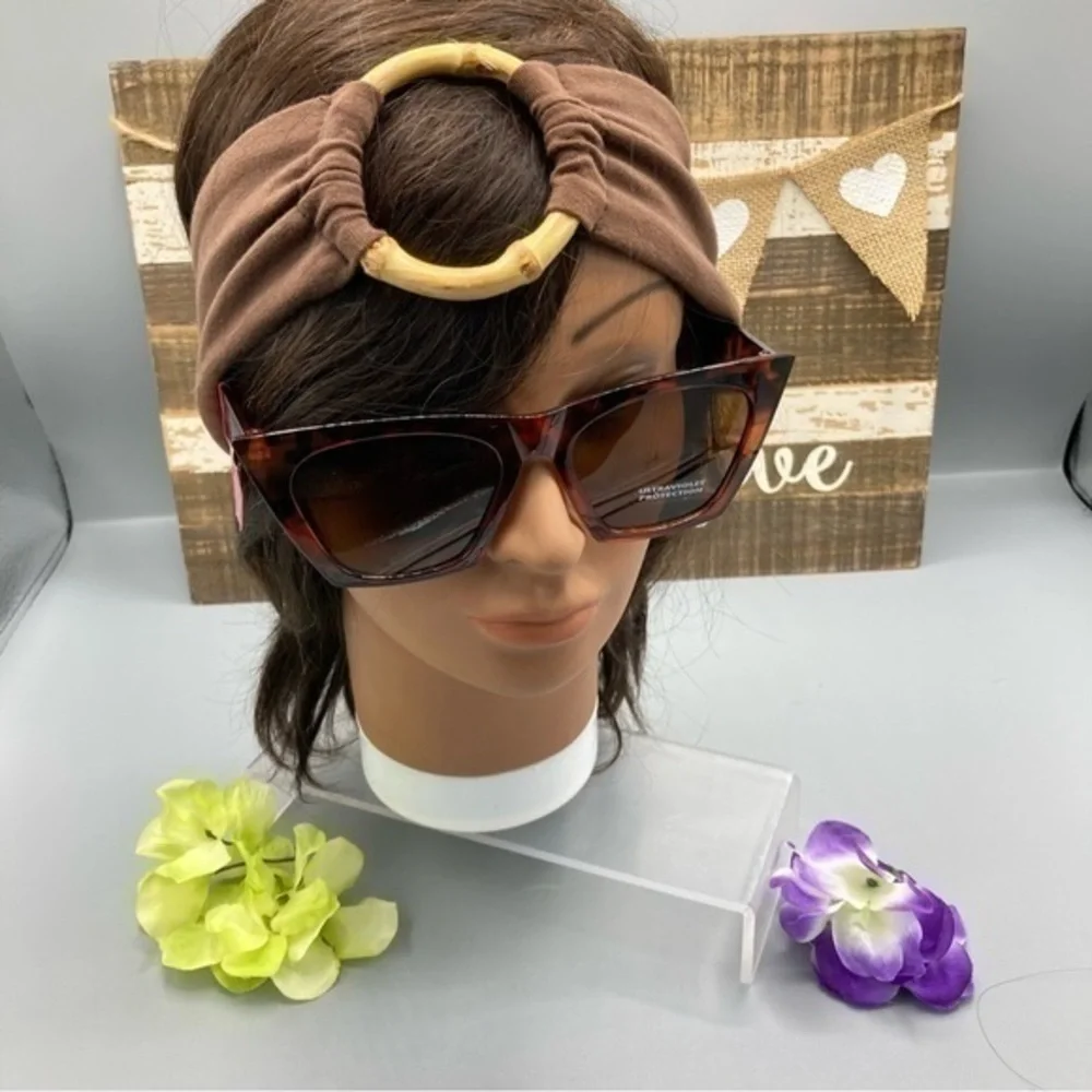 💋NWT Oversized Tortoise brown Cat eye sunglasses sunshades